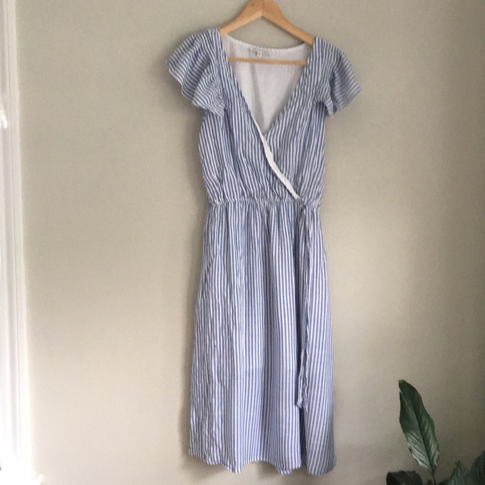 Spirit of Grace Flutter Sleeve Striped Dress Med.